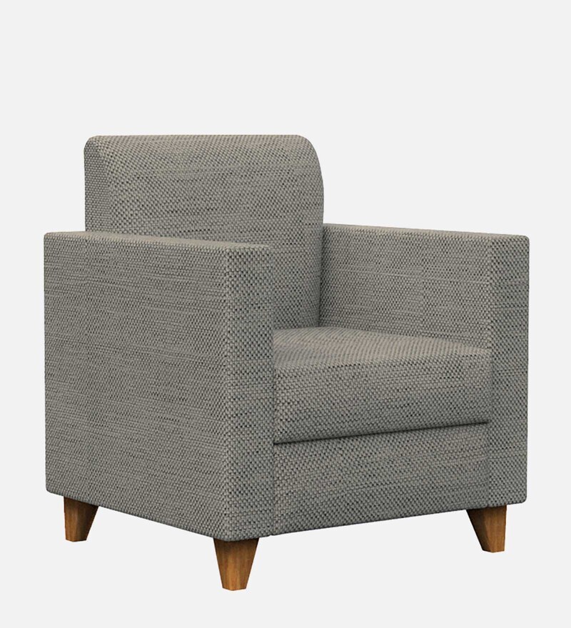 Buy Modern Fabric 1 Seater Sofa in Bangalore Grey Colour by Chumbak
