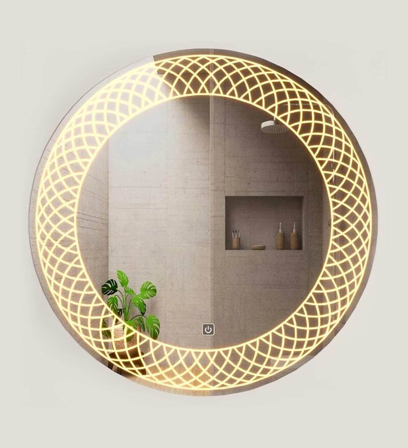 Buy Modern Designed LED Round Wall Mirror By WallMantra Online LED