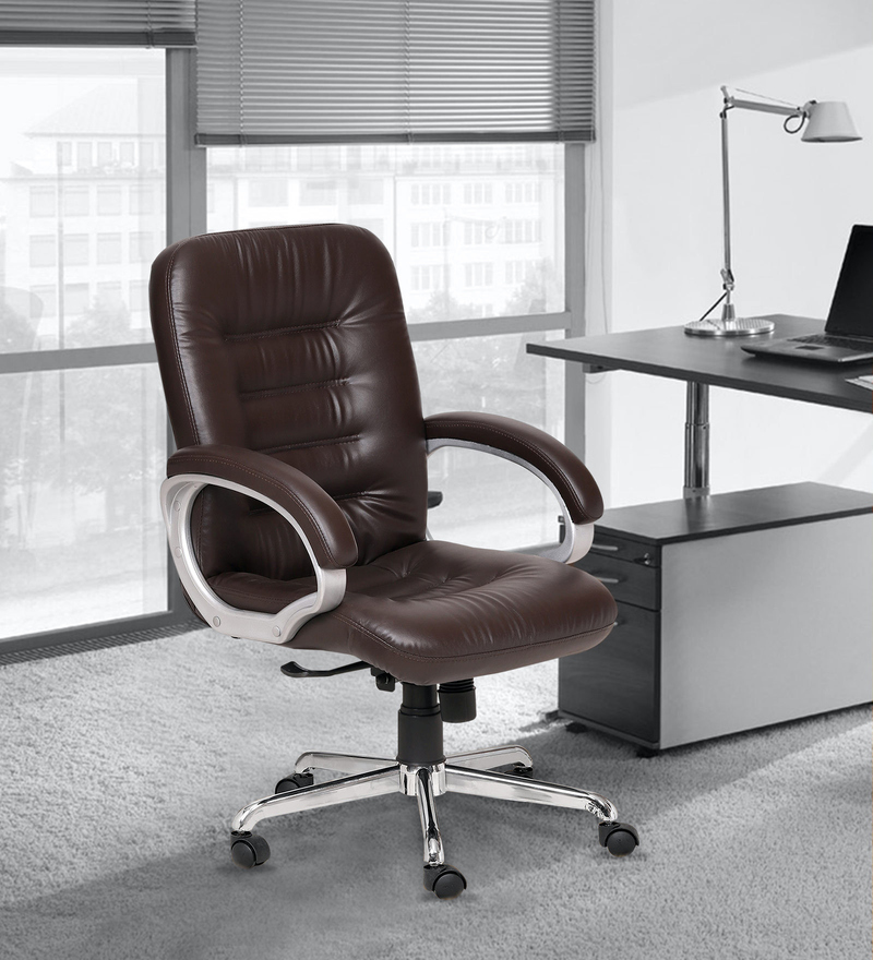 vj interior leatherette office arm chair