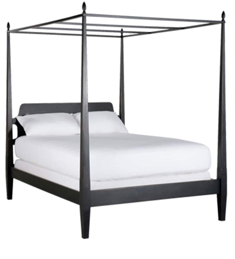 Buy Modern Four Poster Bed with Slatted Canopy and Tapered Posts in ...