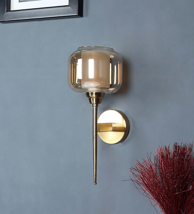 Buy Modern Mashal Wall Light With Double Glass Shade by Stello Online
