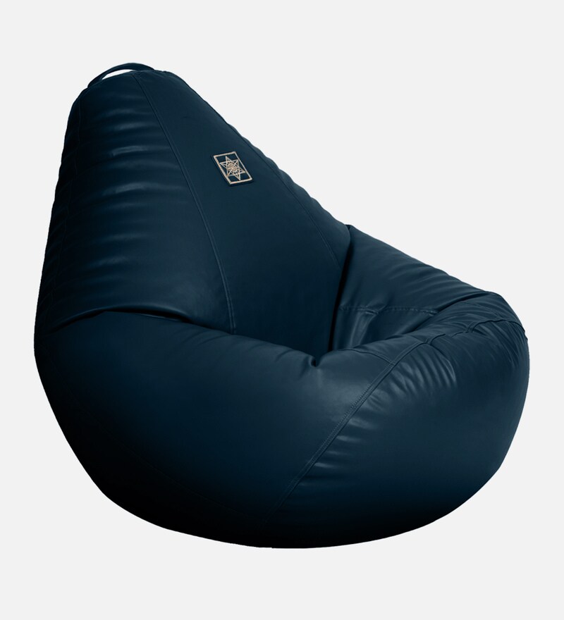 Buy Modern XL Leatherette Bean Bag Cover in Blue Colour by