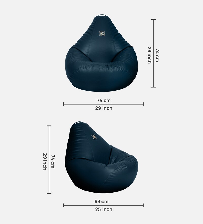 Buy Modern XXL Bean Bag with Beans in Blue Colour by Online