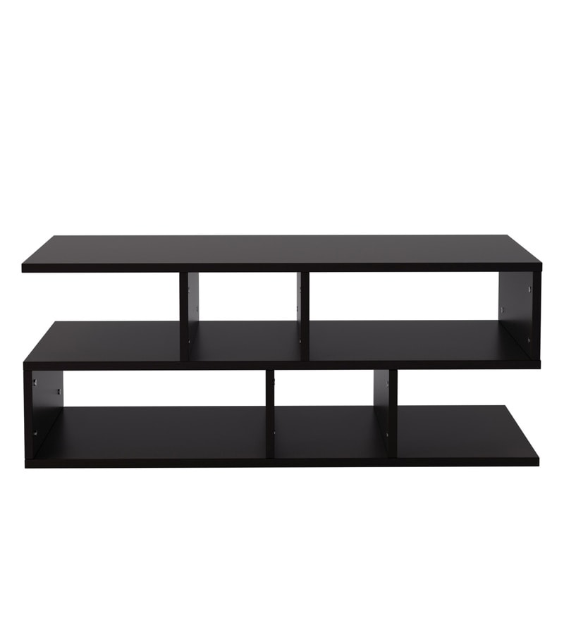 Buy Cornish TV Shelve in Matte Black Colour By Klaxon Online TV Shelves Entertainment Units