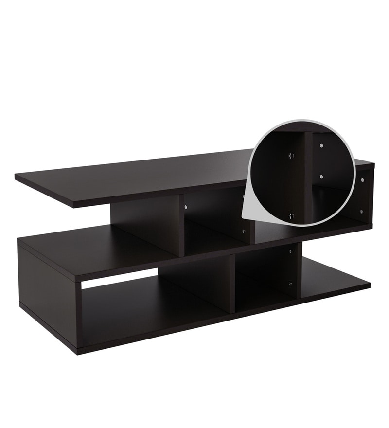 Buy Cornish TV Shelve in Matte Black Colour By Klaxon Online TV Shelves Entertainment Units