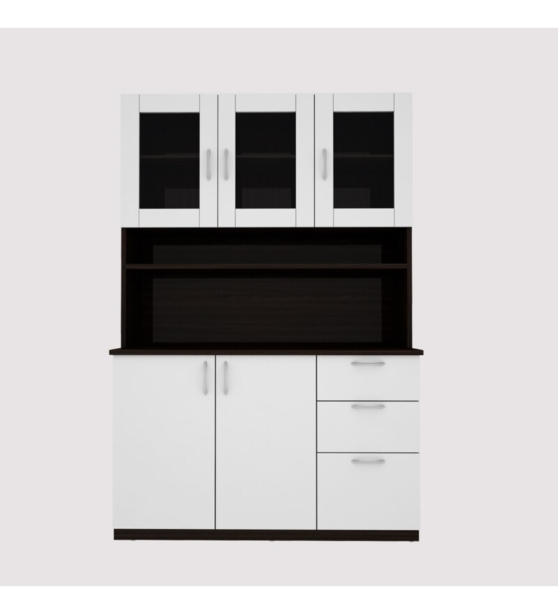 Buy Modish Crockery Unit in Wenge & Frosty White Finish Online ...