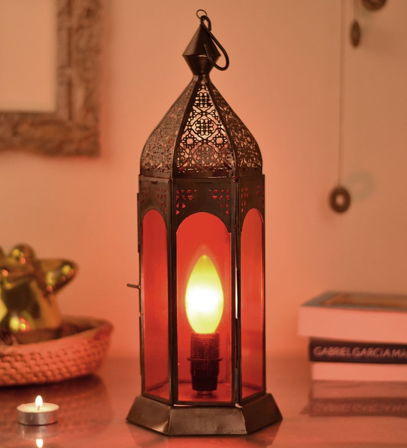 Buy Red Metal Moroccan Lantern by Homesake Online - Hanging Lanterns