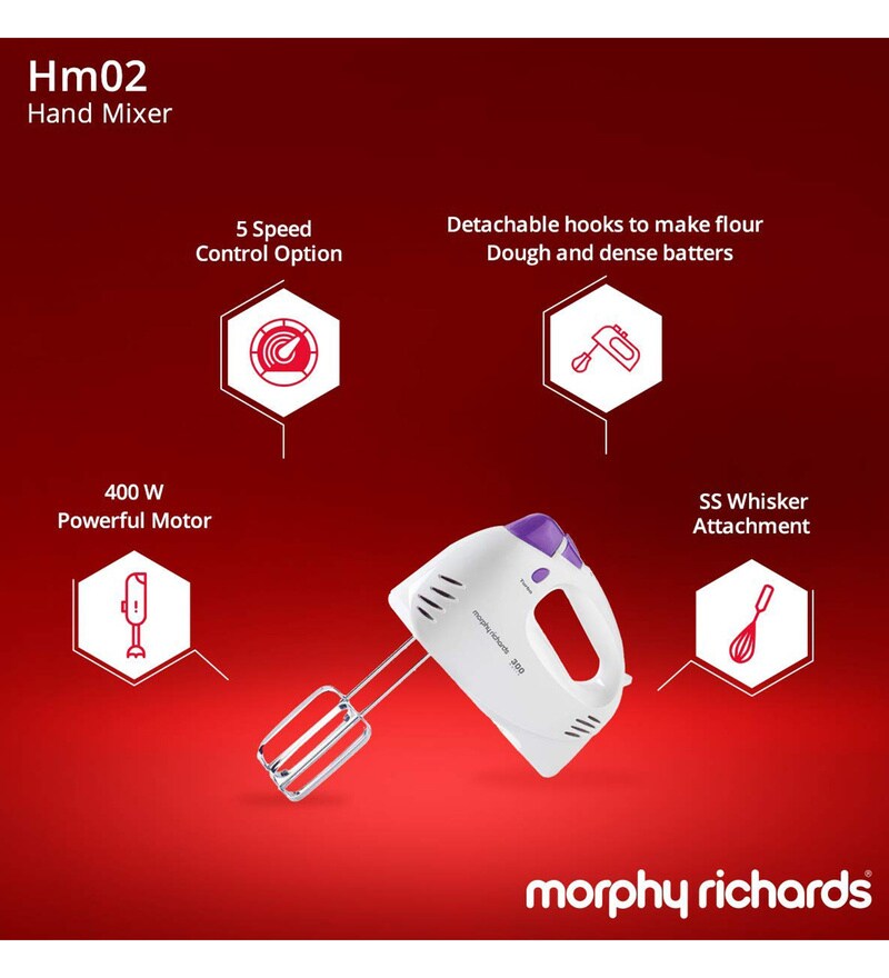 Buy Morphy Richards 300Watt Hand Mixer in White Colour Online Hand Blenders Hand Blenders