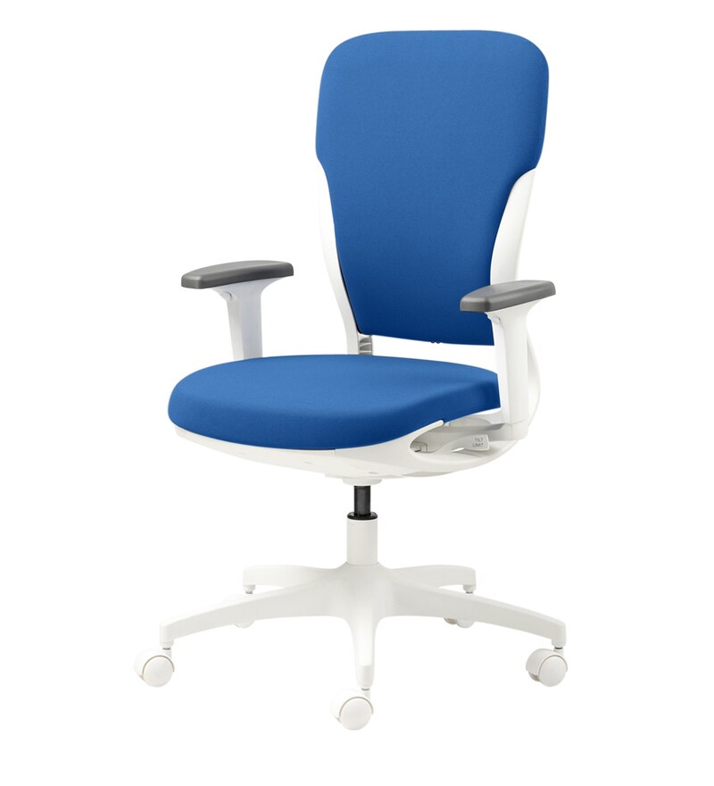 Buy Motion Mid Back Ergonomic Chair in Royal Blue & White Colour by