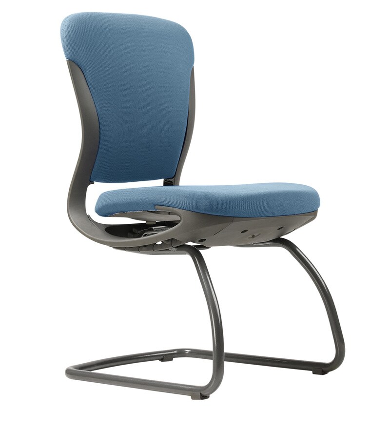 Buy Motion Visitor Chair in Blue & Grey Color By Godrej Interio Online