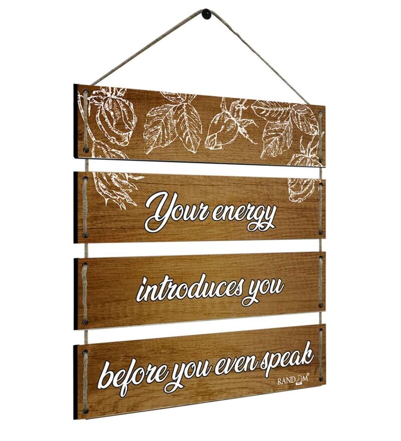 Buy Motivational Quotes Gold MDF Wall Hanging by Random Online Wooden