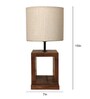 Moby Wooden Table Lamp with Jute Shade & Brown Base