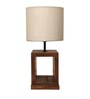 Moby Wooden Table Lamp with Jute Shade & Brown Base