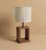 Moby Wooden Table Lamp with Jute Shade & Brown Base
