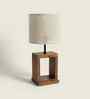 Moby Wooden Table Lamp with Jute Shade & Brown Base