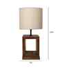 Moby Wooden Table Lamp with Jute Shade & Brown Base
