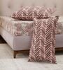 Brown Floral 120 TC Cotton Double Size Bedsheet With 2 Pillow Covers
