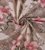 Brown Floral 120 TC Cotton Double Size Bedsheet With 2 Pillow Covers