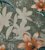Grey Floral 120 TC Cotton Double Size Bedsheet With 2 Pillow Covers