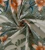Grey Floral 120 TC Cotton Double Size Bedsheet With 2 Pillow Covers