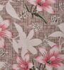 Brown Floral 120 TC Cotton Double Size Bedsheet With 2 Pillow Covers