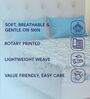 Blue Floral 120 TC Cotton Double Size Bedsheet With 2 Pillow Covers