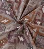 Grey Geometric 120 TC Cotton Double Size Bedsheet With 2 Pillow Covers