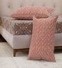Grey Geometric 120 TC Cotton Double Size Bedsheet With 2 Pillow Covers