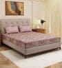 Pink Geometric 120 TC Cotton Double Size Bedsheet With 2 Pillow Covers