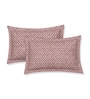 Pink Geometric 120 TC Cotton Double Size Bedsheet With 2 Pillow Covers