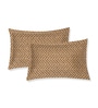 Brown Geometric 120 TC Cotton Double Size Bedsheet With 2 Pillow Covers