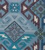 Blue Geometric 120 TC Cotton Double Size Bedsheet With 2 Pillow Covers