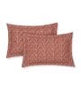 Grey Geometric 120 TC Cotton Double Size Bedsheet With 2 Pillow Covers