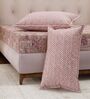 Pink Geometric 120 TC Cotton Double Size Bedsheet With 2 Pillow Covers