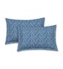 Blue Geometric 120 TC Cotton Double Size Bedsheet With 2 Pillow Covers