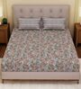 Green Leaf 120 TC Cotton Double Size Bedsheet With 2 Pillow Covers