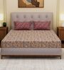 Red Paisley 120 TC Cotton Double Size Bedsheet With 2 Pillow Covers