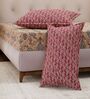 Red Paisley 120 TC Cotton Double Size Bedsheet With 2 Pillow Covers