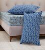 Blue Paisley 120 TC Cotton Double Size Bedsheet With 2 Pillow Covers