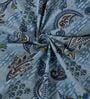 Blue Paisley 120 TC Cotton Double Size Bedsheet With 2 Pillow Covers