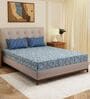 Blue Paisley 120 TC Cotton Double Size Bedsheet With 2 Pillow Covers
