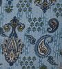 Blue Paisley 120 TC Cotton Double Size Bedsheet With 2 Pillow Covers