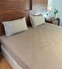 Mocha 100% Cotton Satin Plain Double  Bedsheet with 2 Pillow Covers Spring Summer 2025 Collection