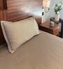 Mocha 100% Cotton Satin Plain Double  Bedsheet with 2 Pillow Covers Spring Summer 2025 Collection