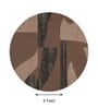 Brown Abstract Woolen 48 x 48 Inches Hand Tufted Rug