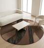 Brown Abstract Woolen 48 x 48 Inches Hand Tufted Rug
