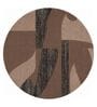 Brown Abstract Woolen 60 x 60 Inches Hand Tufted Rug