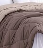 Mocha Brown Polycotton Solid 350 GSM Double Bed Reversible Quilted Comforter