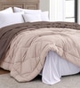 Mocha Brown Polycotton Solid 350 GSM Double Bed Reversible Quilted Comforter