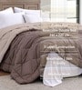 Mocha Brown Polycotton Solid 350 GSM Double Bed Reversible Quilted Comforter